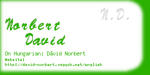 norbert david business card