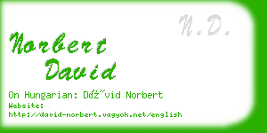 norbert david business card